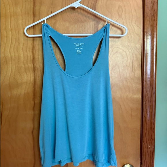 American Eagle Outfitters Tops - American Eagle Outfitters Teal Blue Racerback Tank Top